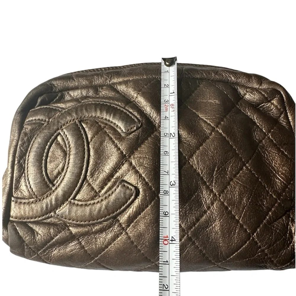 Chanel Ligne Cambon Cosmetic Bag Metallic Authentic - Picture 8 of 15